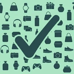 The official Fake or Real logo: a checkmark surrounded by everyday products