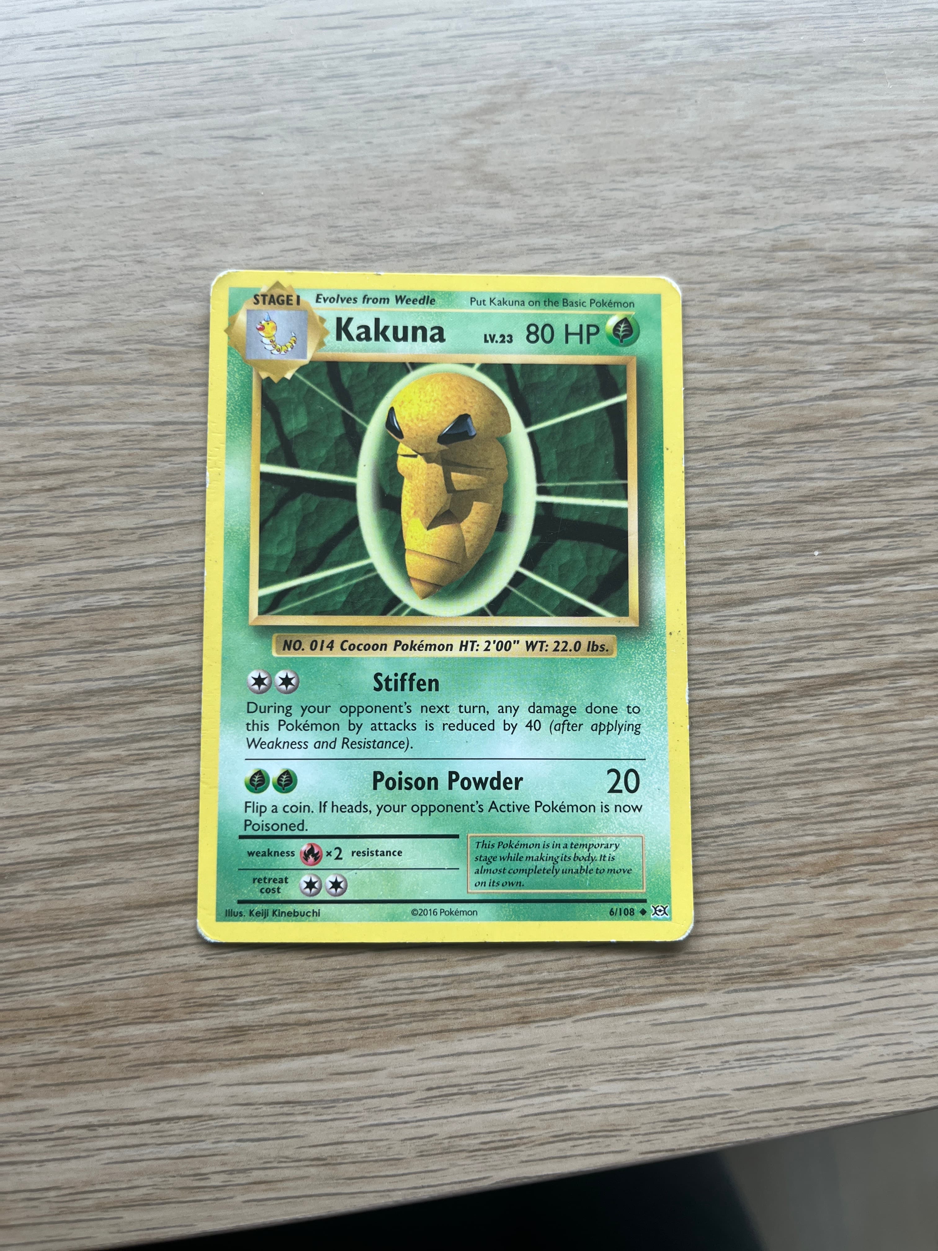 Kakuna Pokémon Trading Card (XY Evolutions set) - AI says Real - Image 1