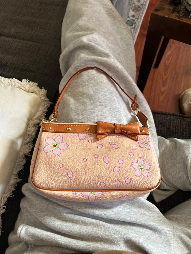 Louis Vuitton x Takashi Murakami Cherry Blossom Pochette Accessoires - AI says Fake