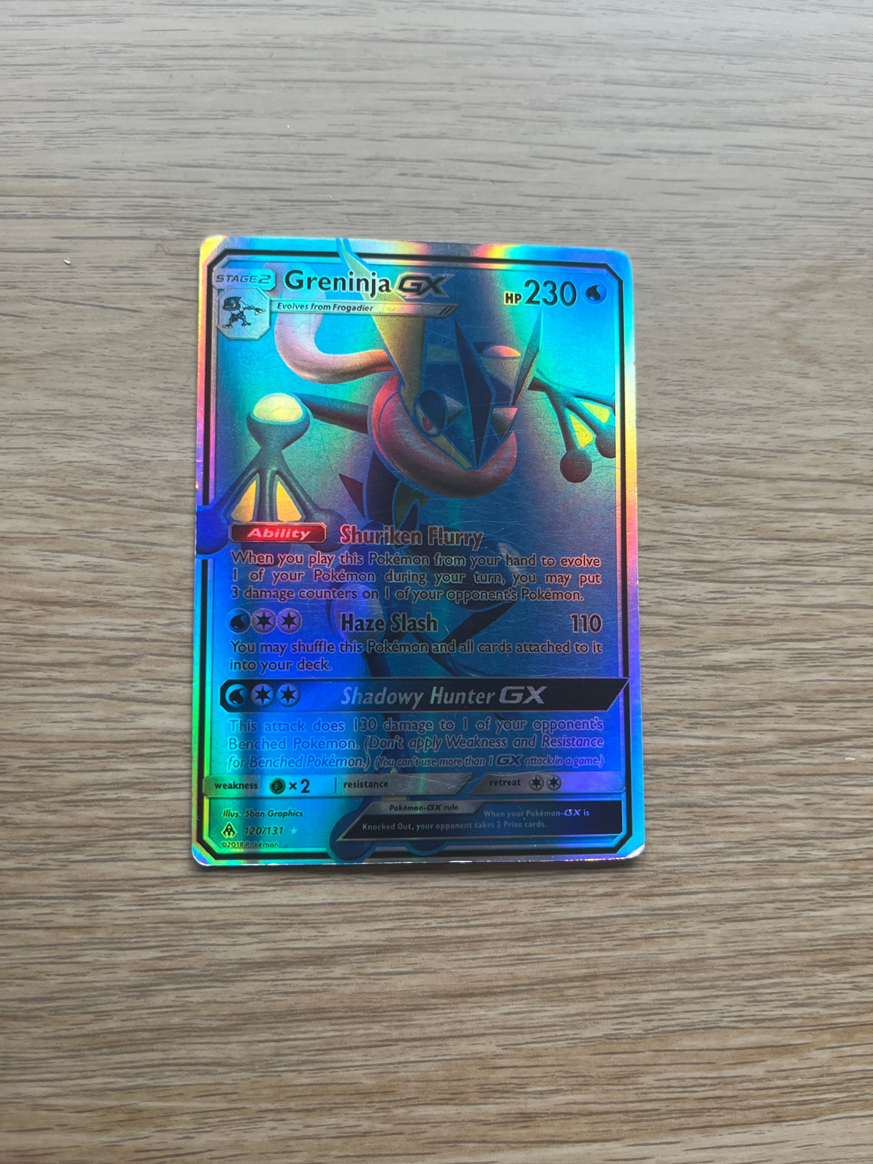 Greninja GX (Forbidden Light 120/131) Pokémon Trading Card - AI says Fake - Image 1