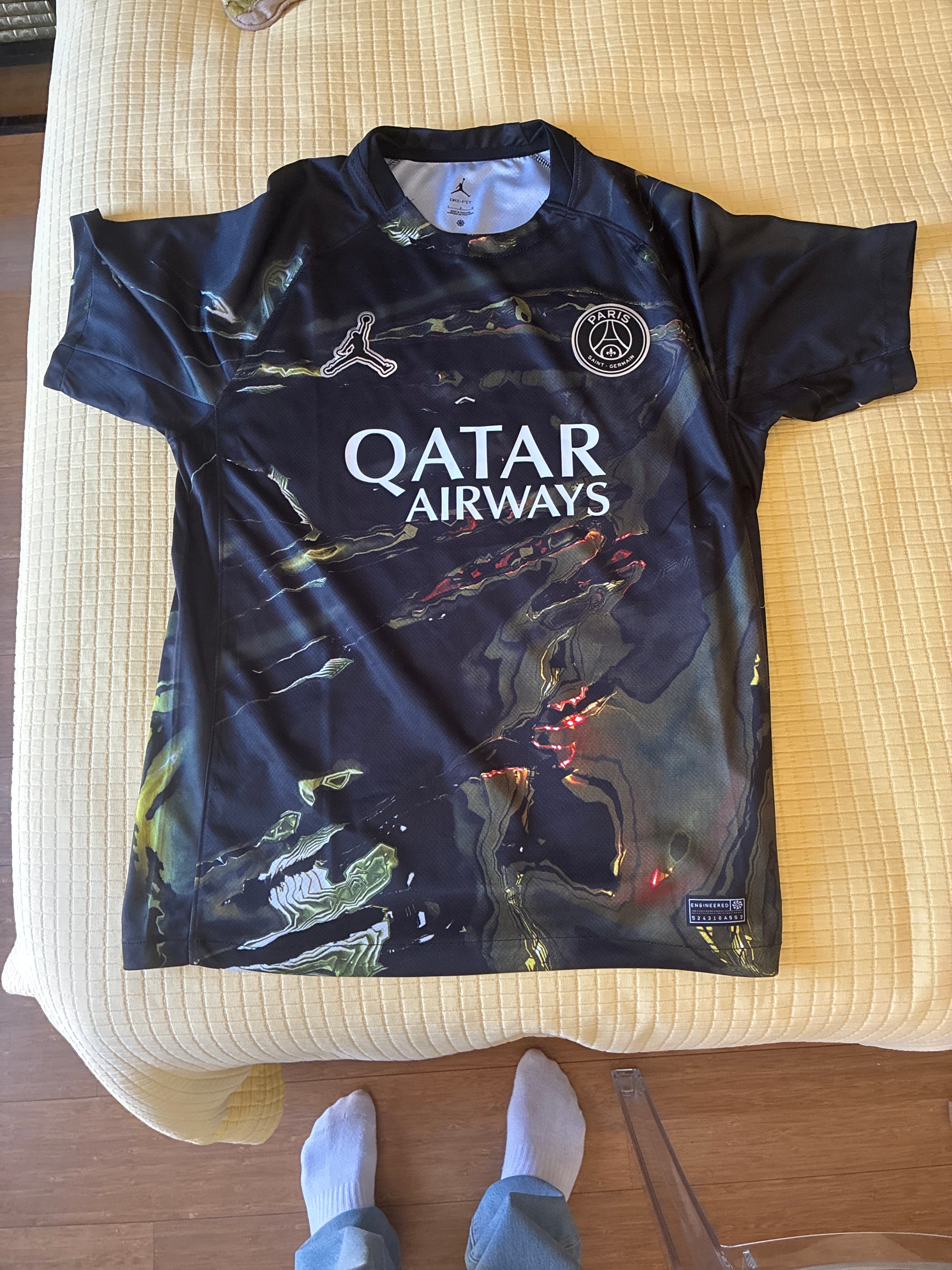 Paris Saint-Germain (PSG) x Jordan Brand Pre-Match Jersey - AI says Fake - Image 1