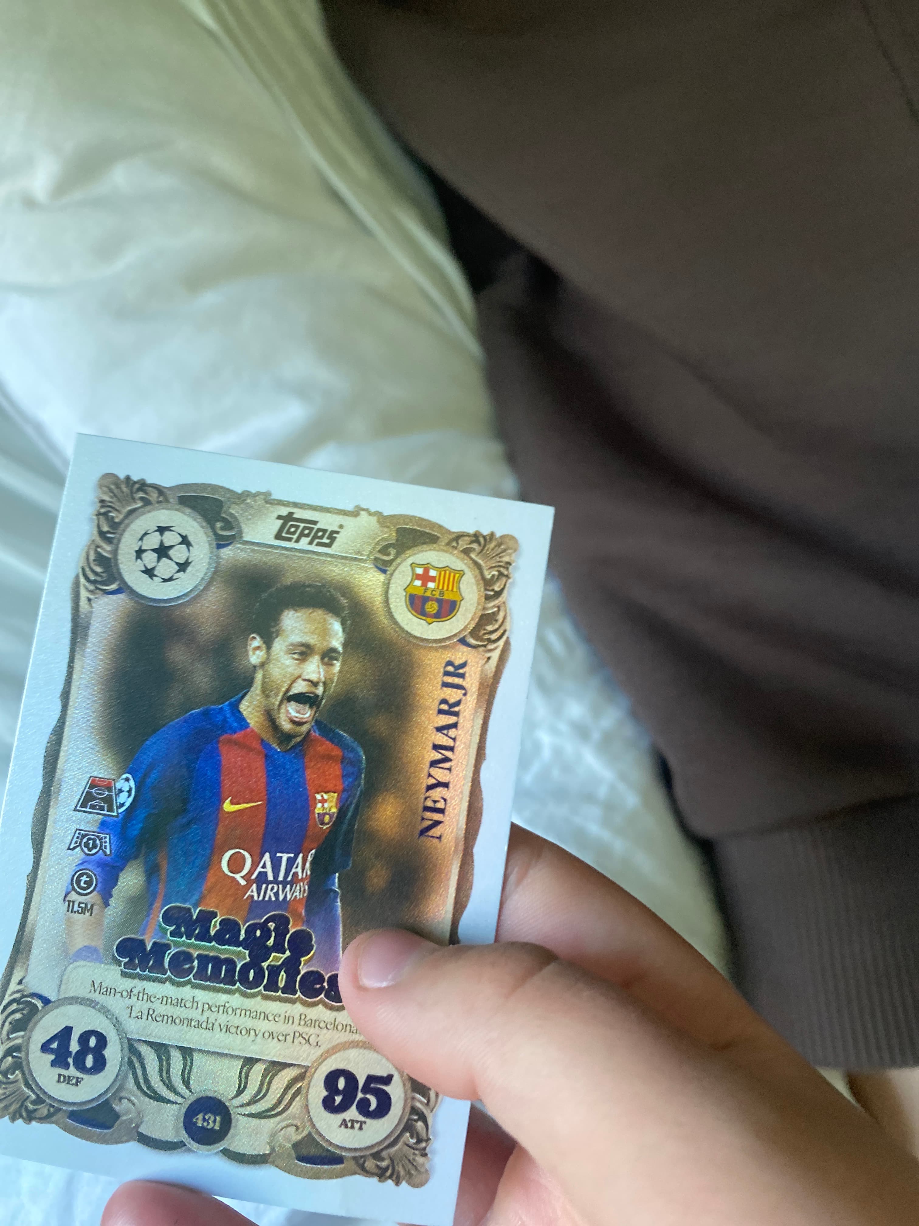 Topps Match Attax Neymar Jr 'Magic Memories' Trading Card - AI says Fake - Image 1
