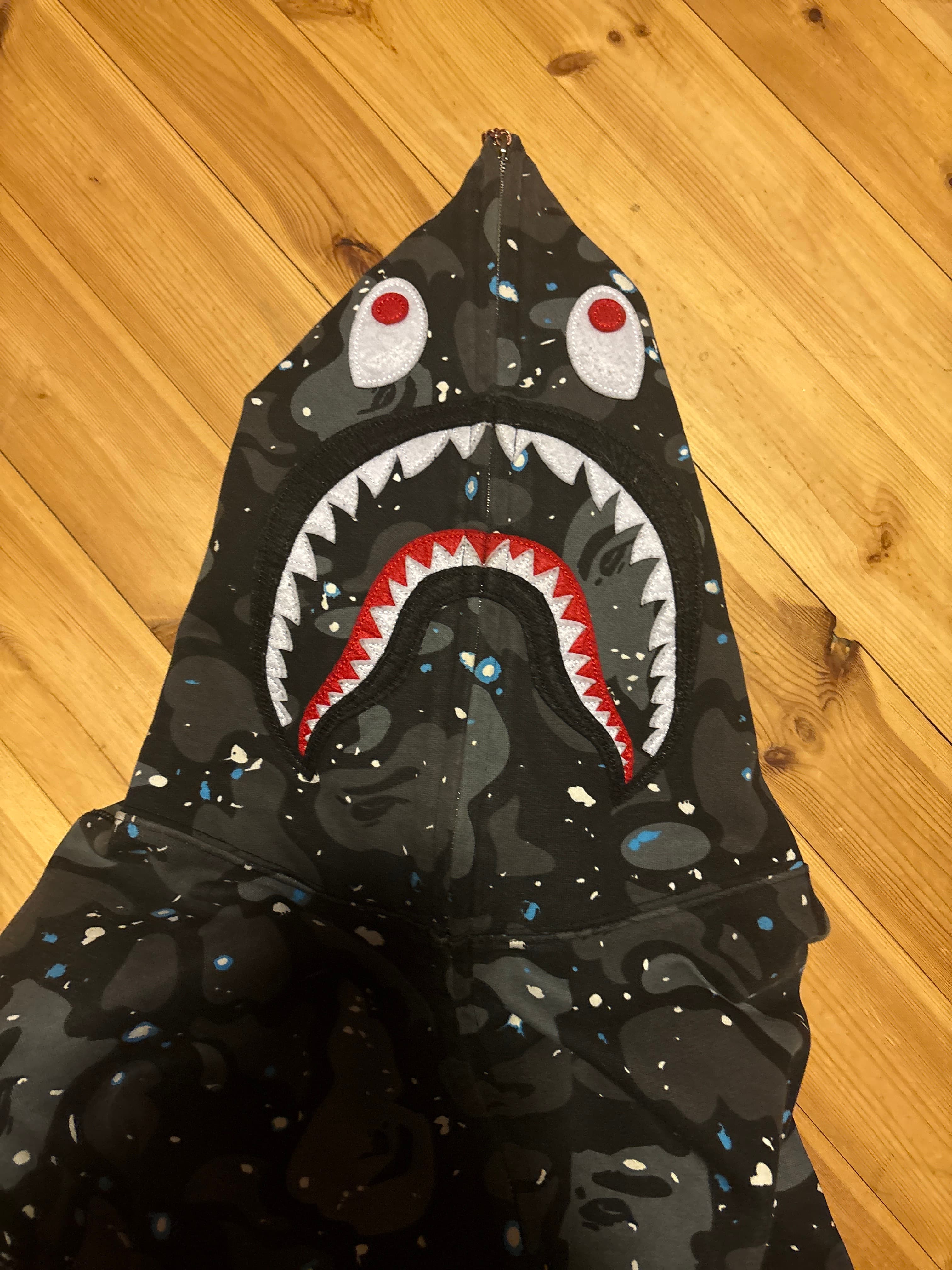 A Bathing Ape (BAPE) Space Camo Shark Full Zip Hoodie - AI says Real - Image 1