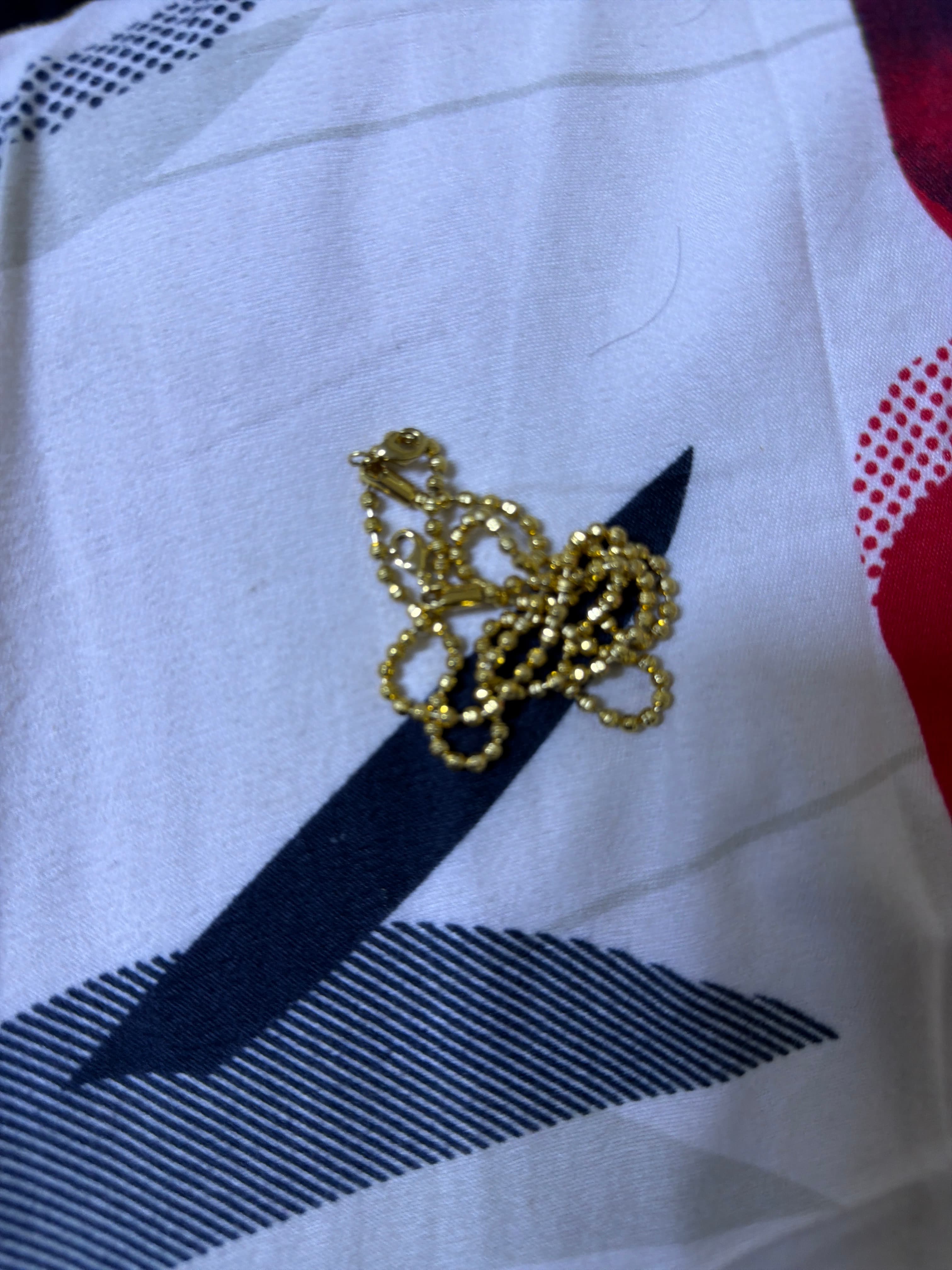 Gold-tone beaded chain necklace and ring - AI says Real - Image 1