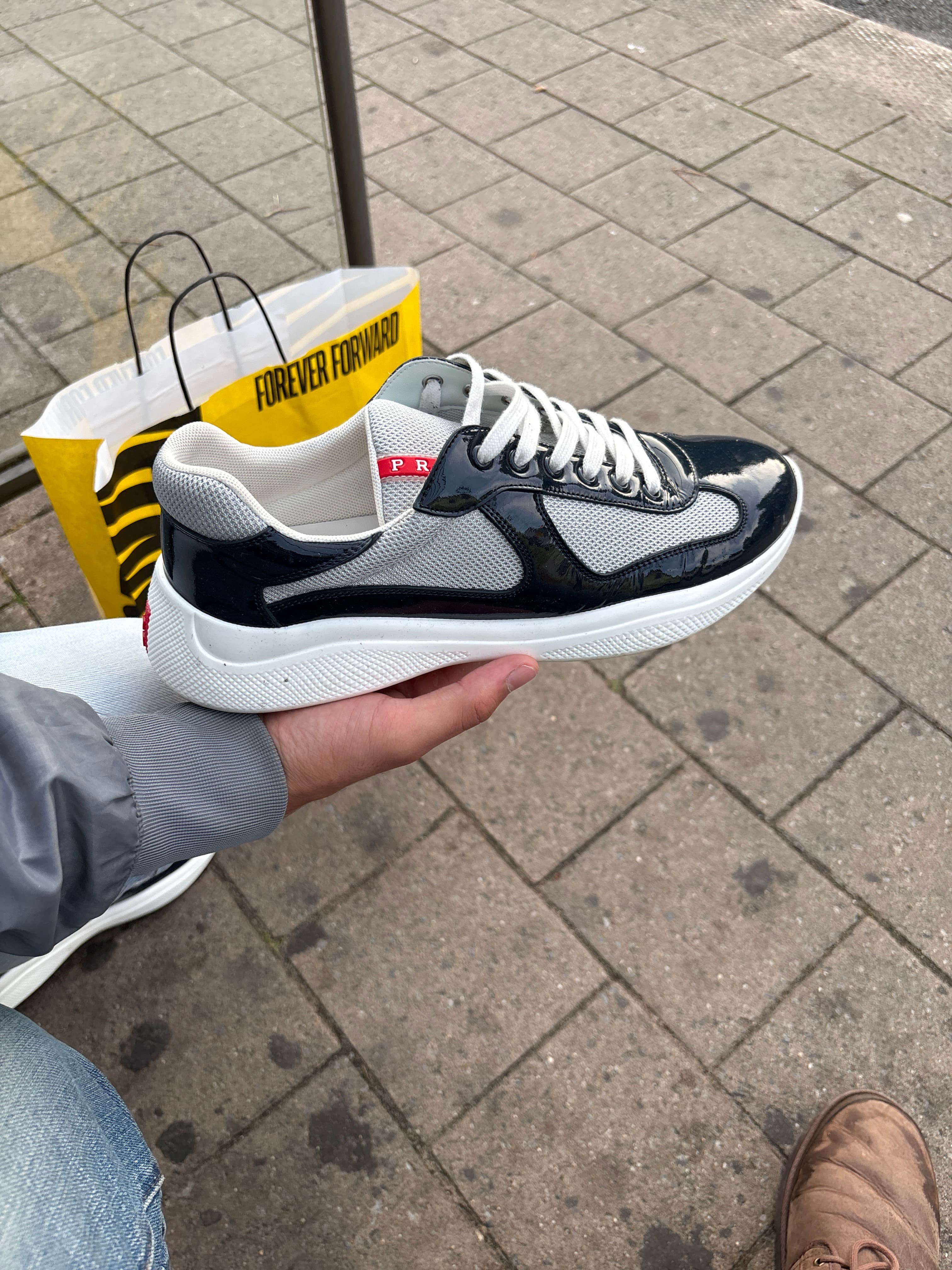 Prada America's Cup patent leather and mesh sneakers - AI says Real - Image 1