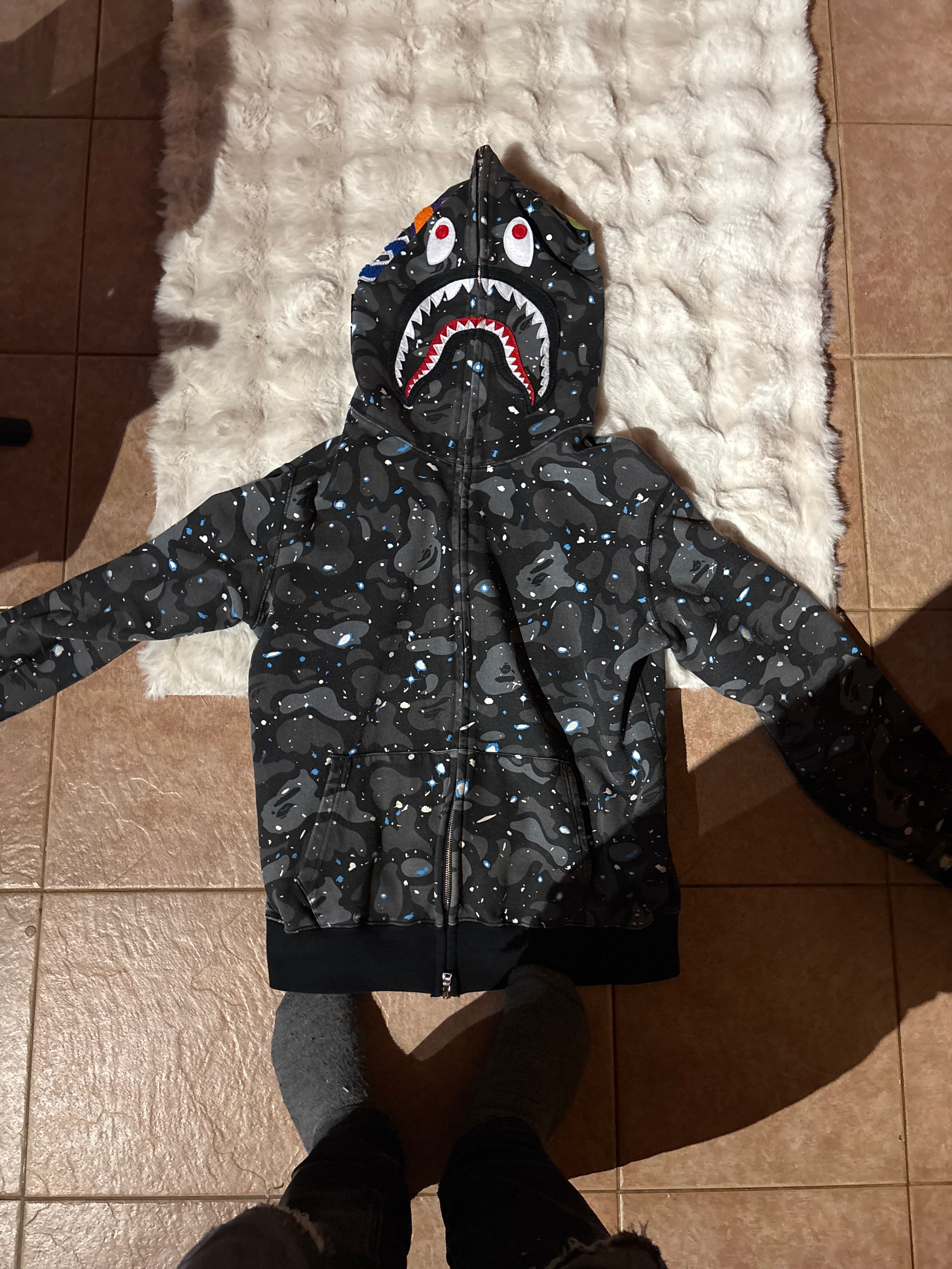 A Bathing Ape (BAPE) Space Camo Shark Full Zip Hoodie - AI says Fake - Image 1