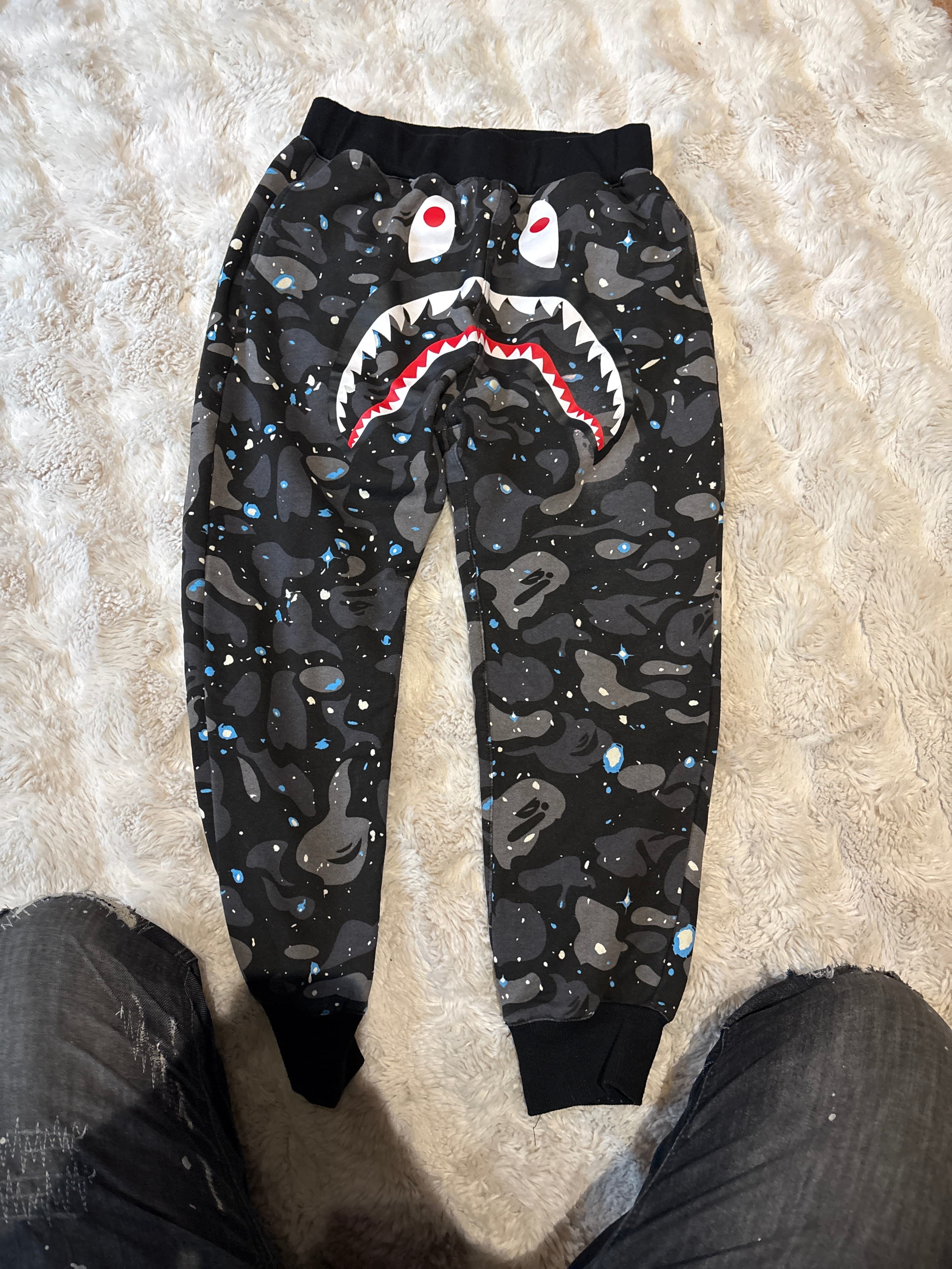 A Bathing Ape (BAPE) Space Camo Shark Sweatpants - AI says Real - Image 1