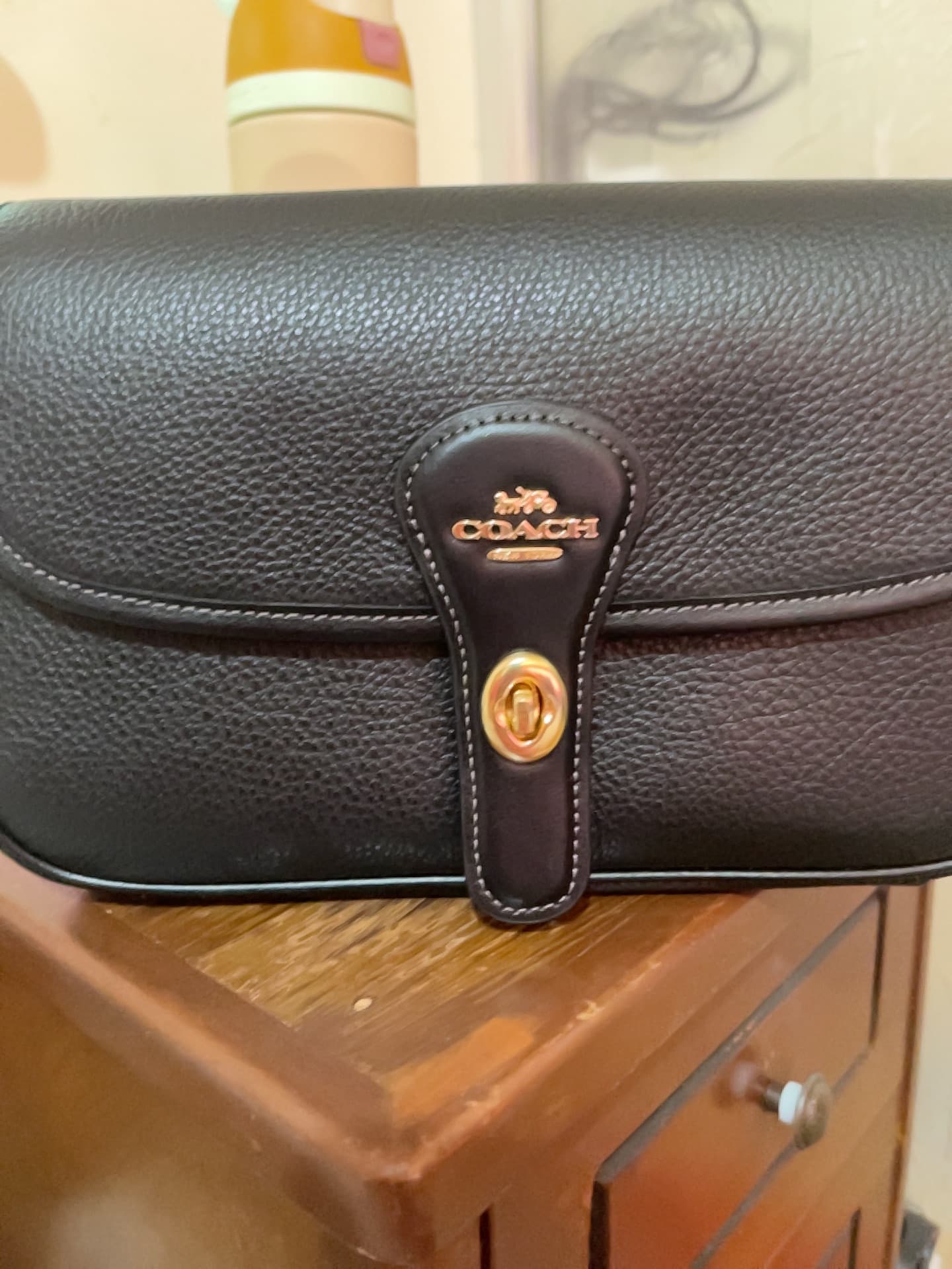 Coach Crossbody/Shoulder Bag (black pebbled leather) - AI says Real - Image 1