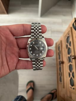 Rolex Datejust (Jubilee bracelet, fluted bezel, diamond indices) - AI says Fake