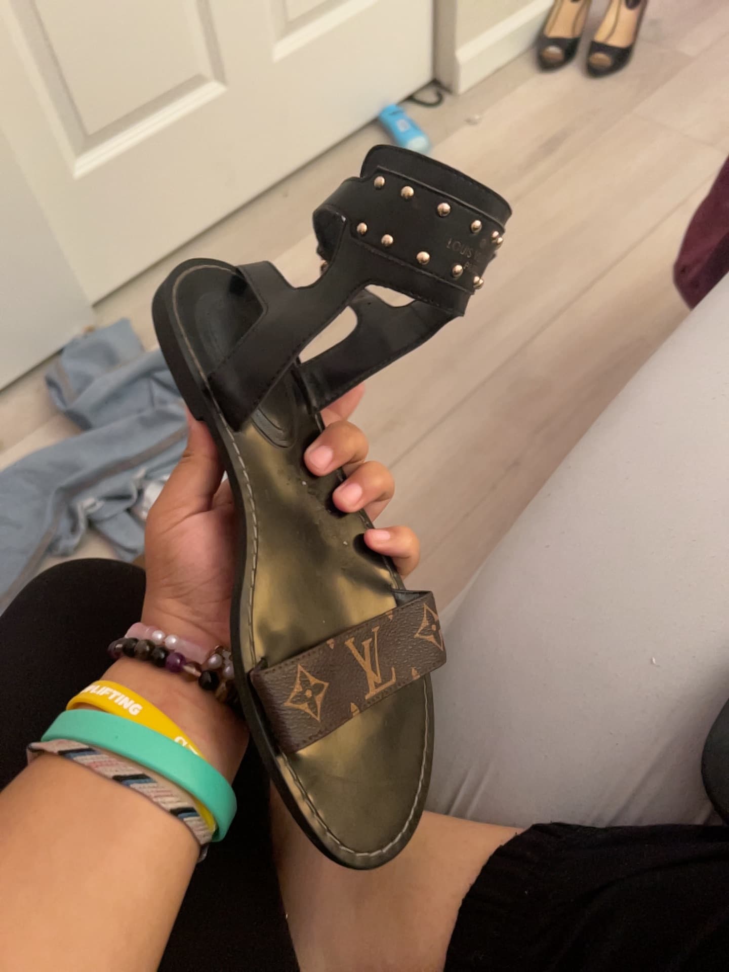 Louis Vuitton Monogram Gladiator Sandal (Nomad/Tattoo style) - AI says Fake - Image 1