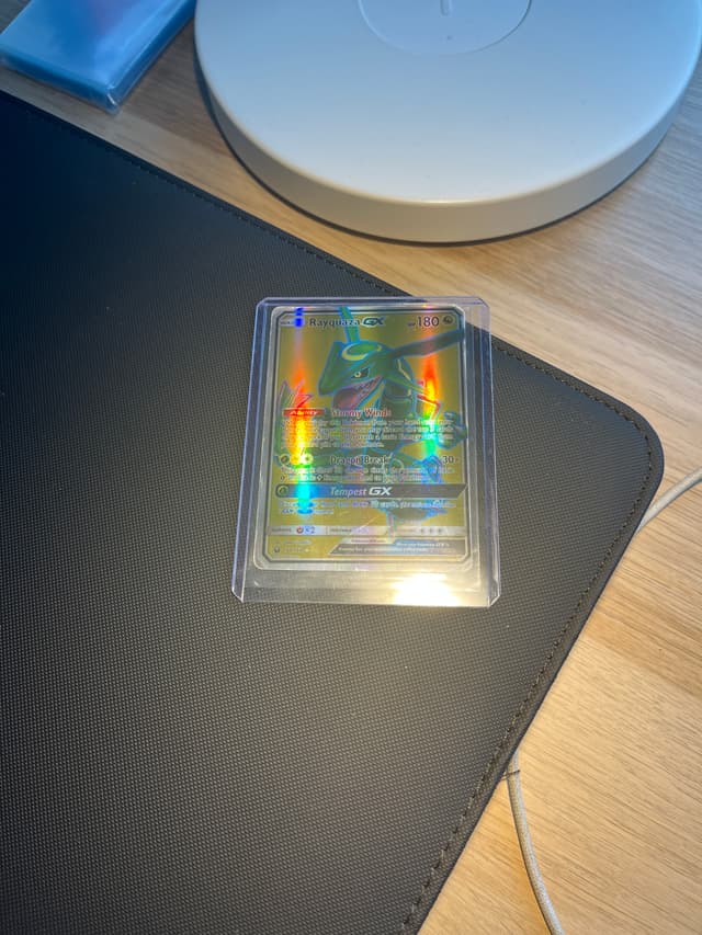 Pokémon TCG Rayquaza GX Full Art Gold Secret Rare (160/168) - Celestial Storm - AI says Real