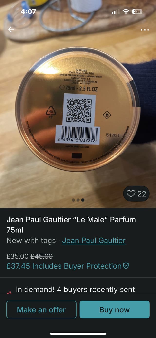 jean paul guiltier βla male β parfum