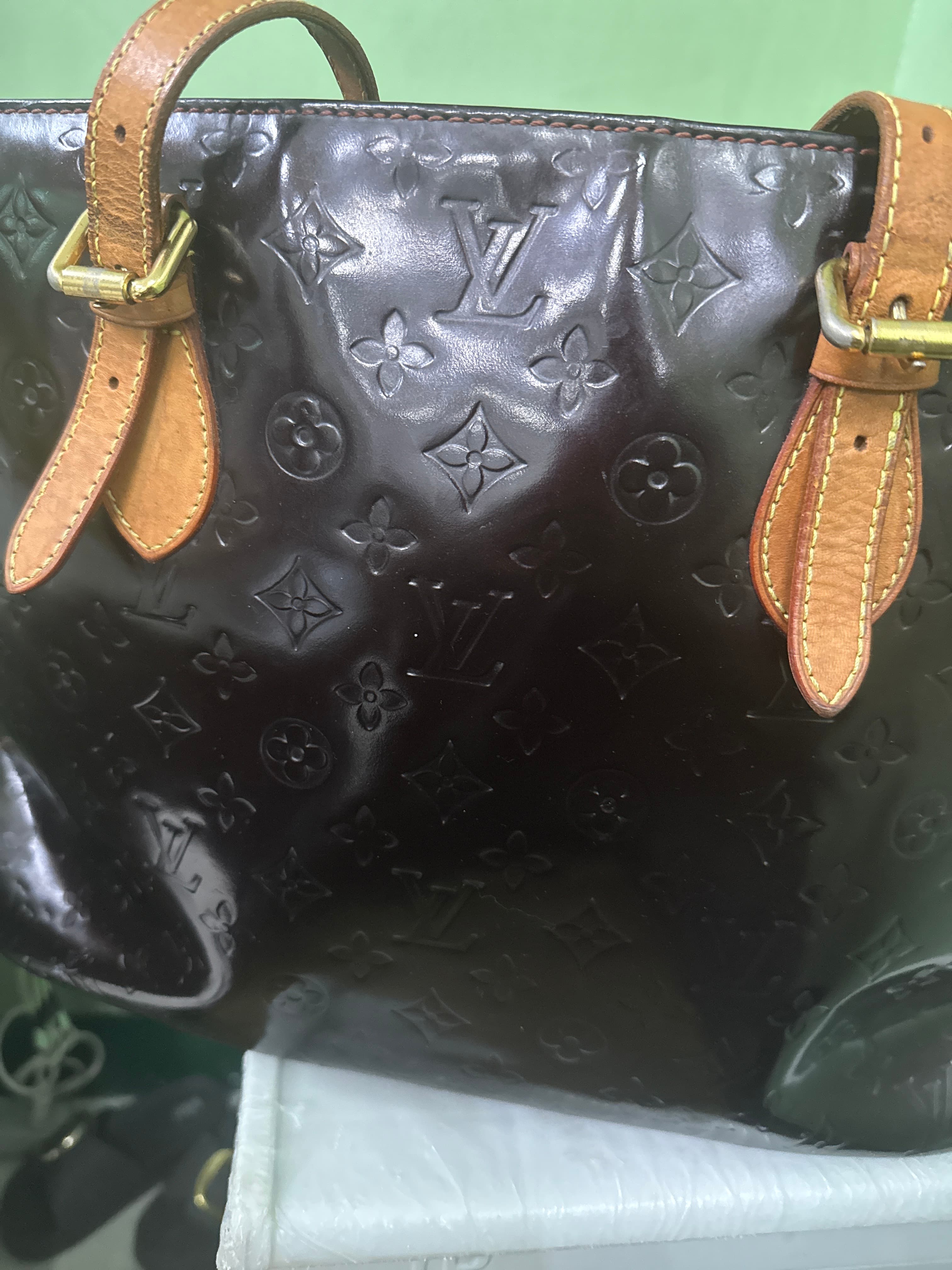 Louis Vuitton Monogram Vernis Handbag (Amarante/Dark Burgundy) - AI says Real - Image 1