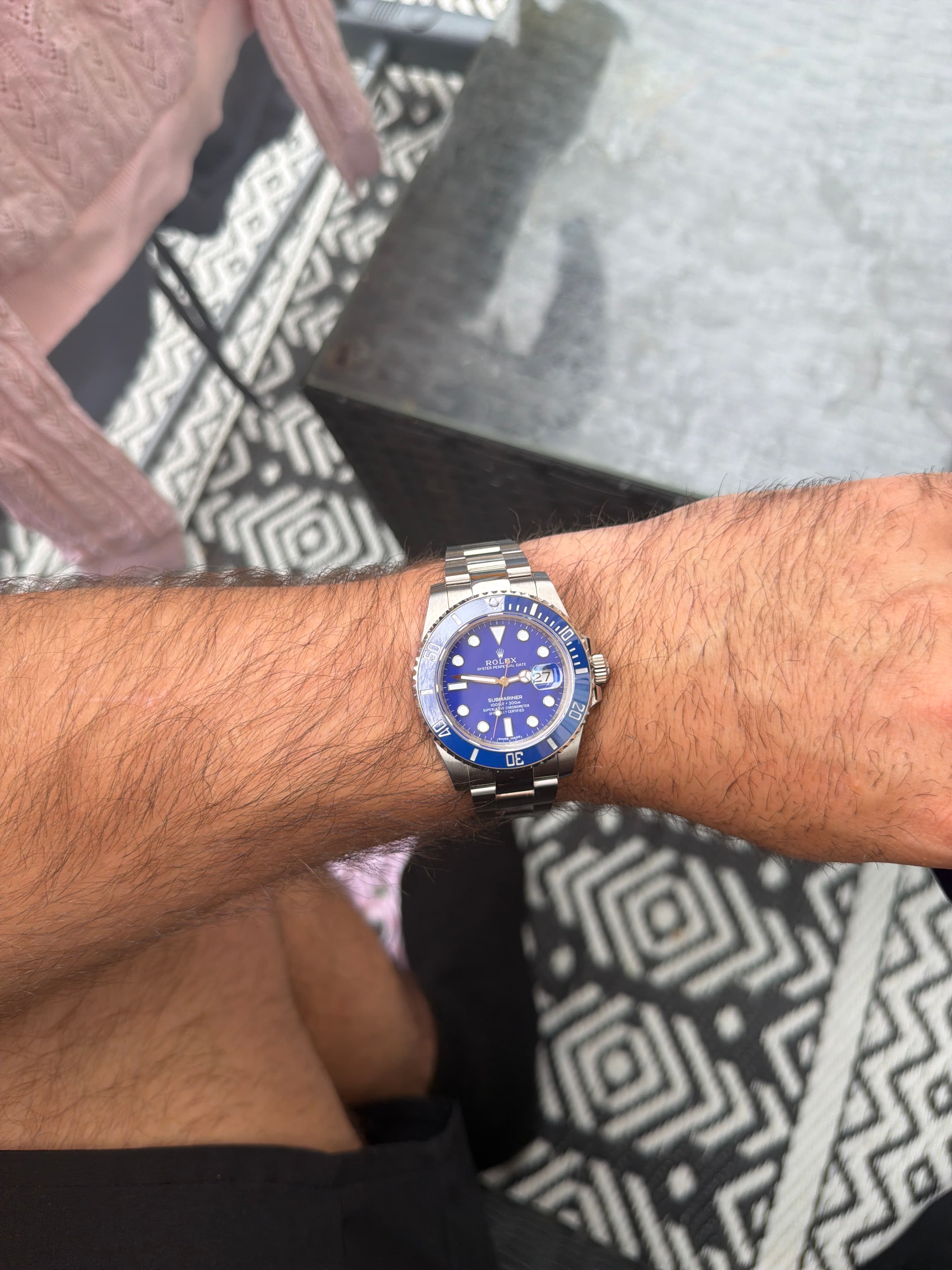 Rolex Submariner Date - Blue Dial/Bezel ("Smurf" - White Gold ref. 116619LB or similar) - AI says Fake - Image 1