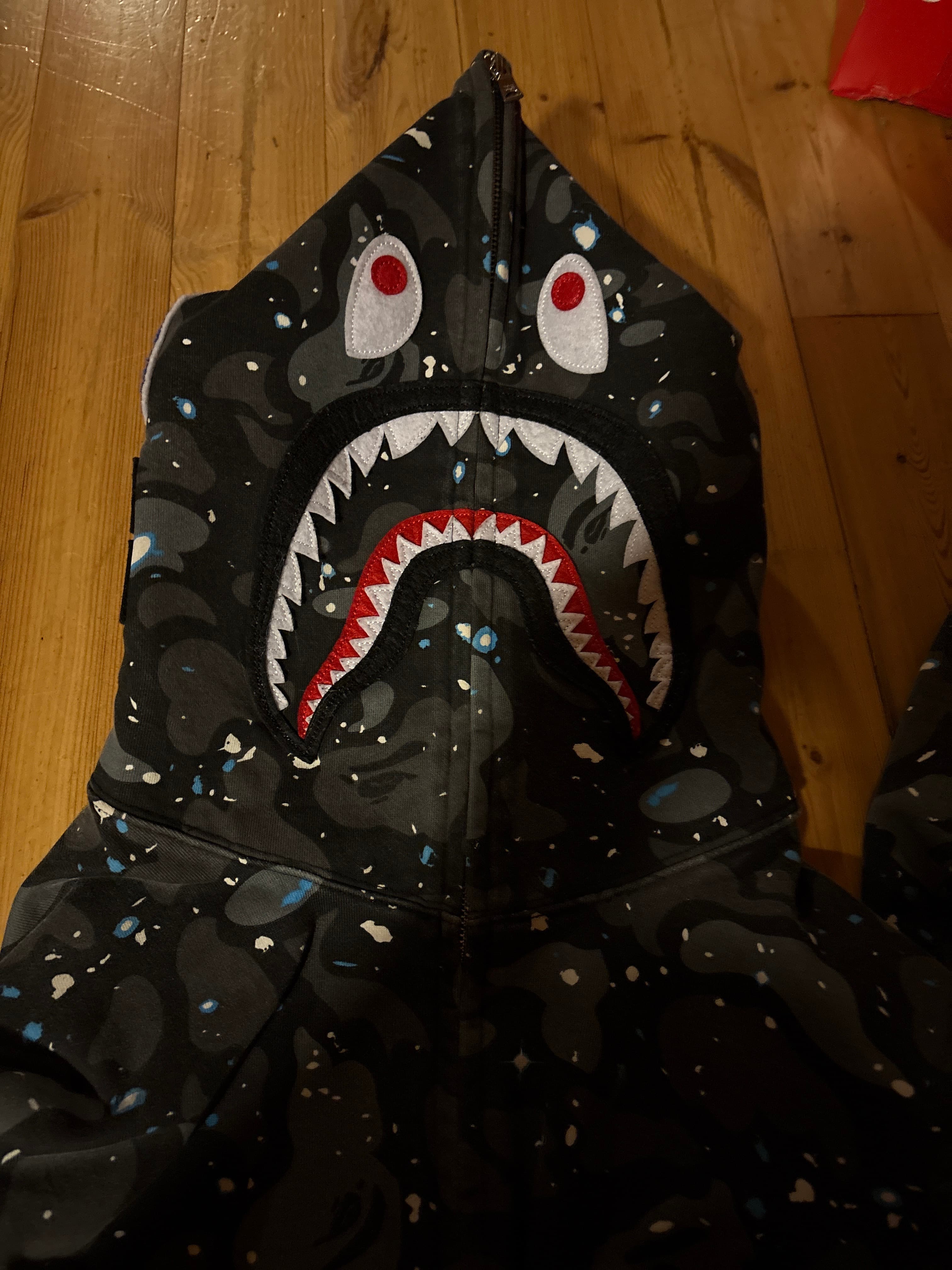 A Bathing Ape (BAPE) Space Camo Shark Full Zip Hoodie - AI says Fake - Image 1