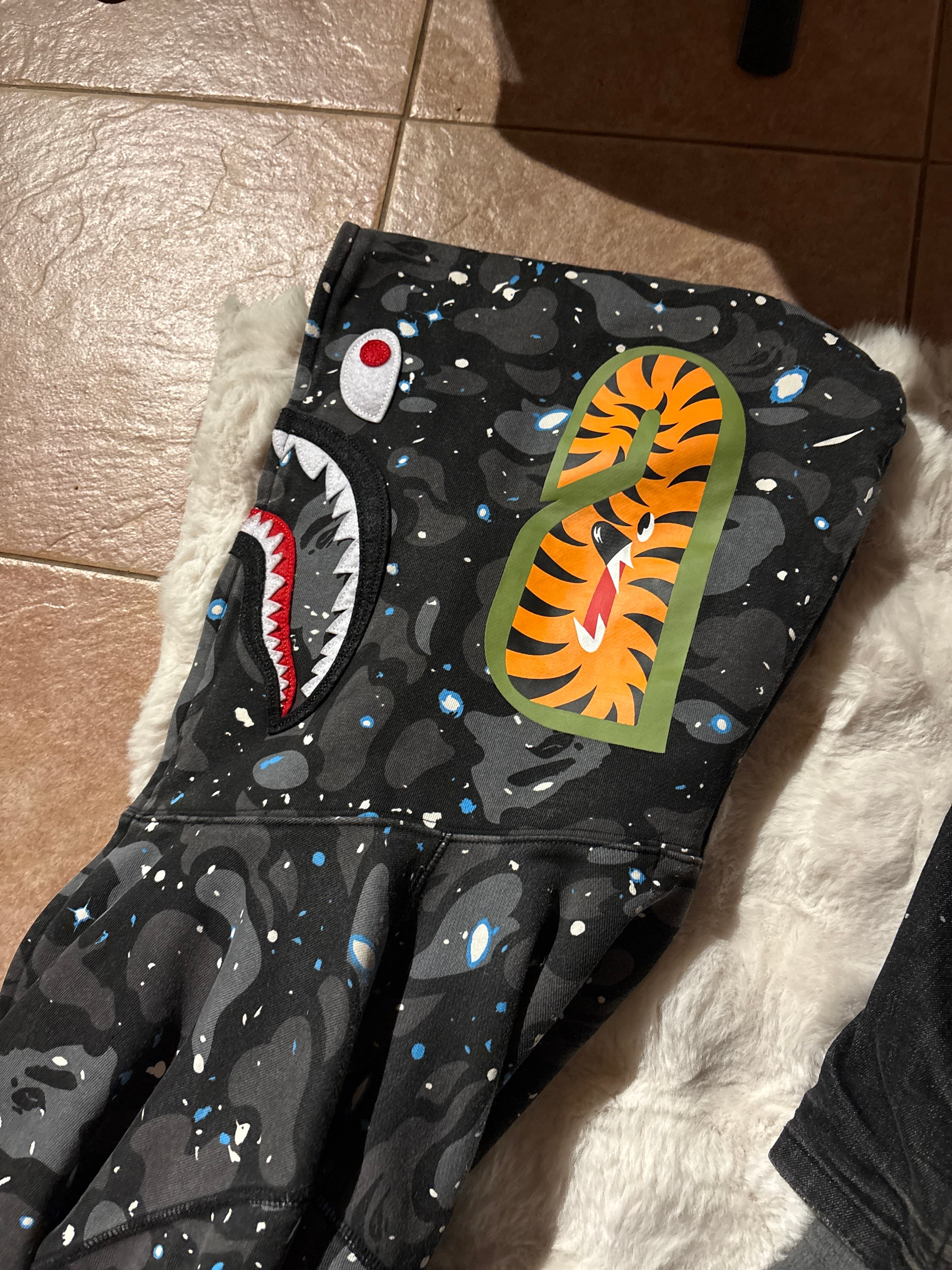 BAPE (A Bathing Ape) Space Camo Shark Full-Zip Hoodie - AI says Fake - Image 1