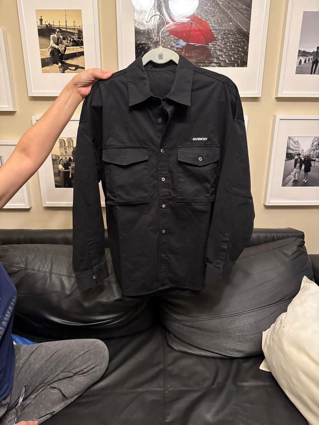 Black Givenchy-branded multi-pocket field jacket - AI says Fake