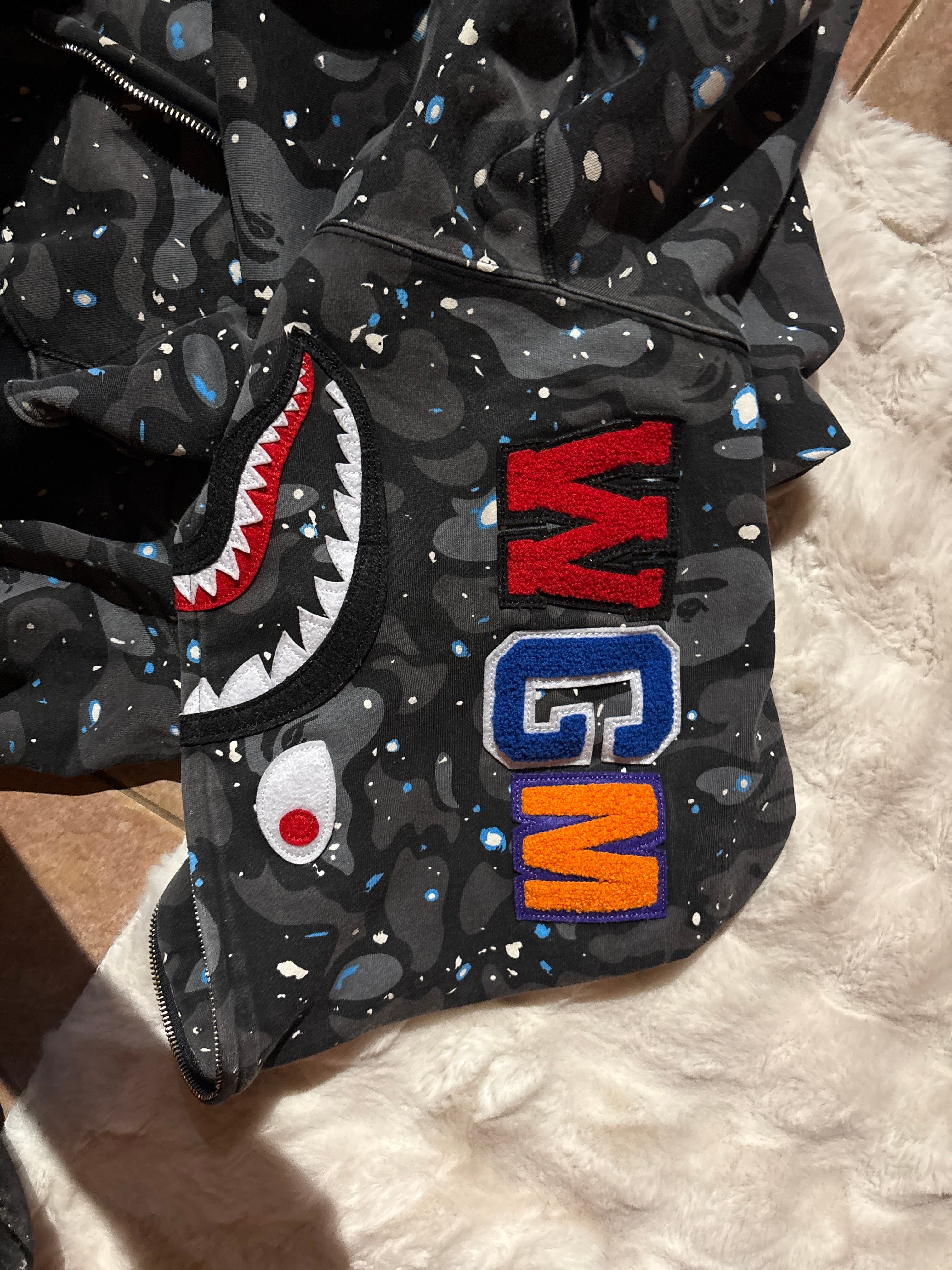 A Bathing Ape (BAPE) Space Camo Shark Full Zip Hoodie - AI says Fake - Image 1