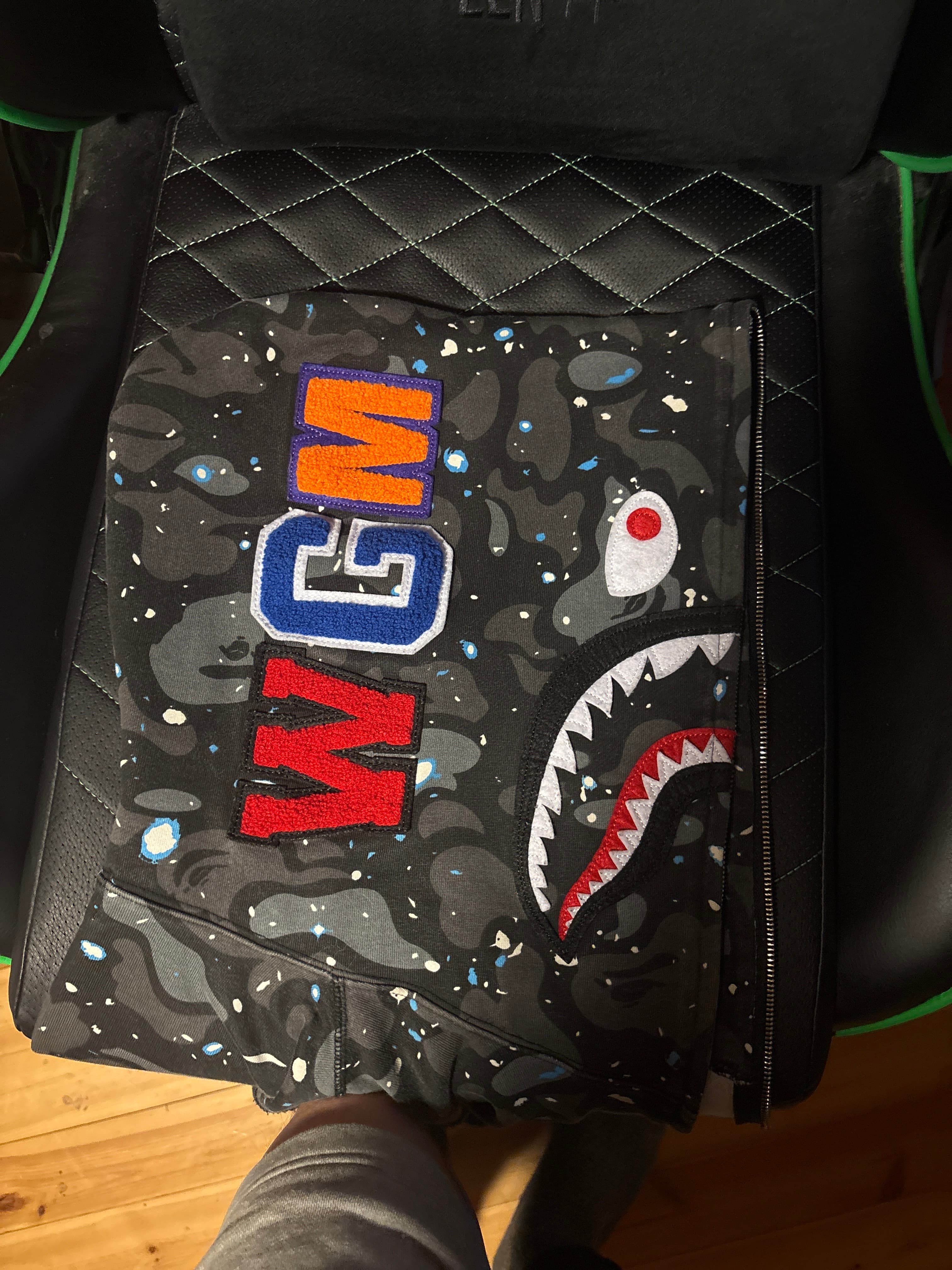 A Bathing Ape (BAPE) Space Camo Shark Full Zip Hoodie - AI says Fake - Image 1