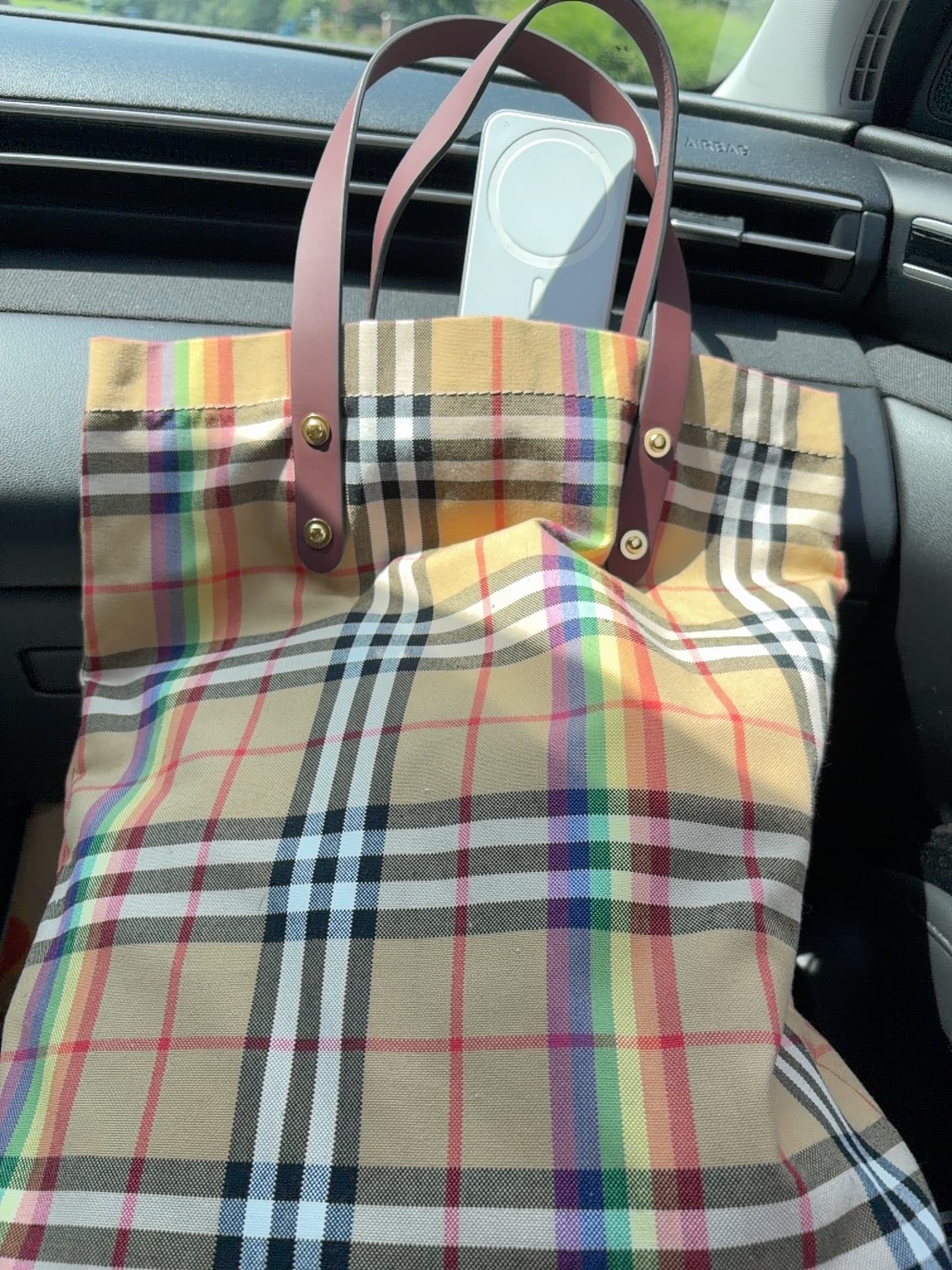 Burberry Rainbow Check Tote Bag - AI says Fake - Image 1