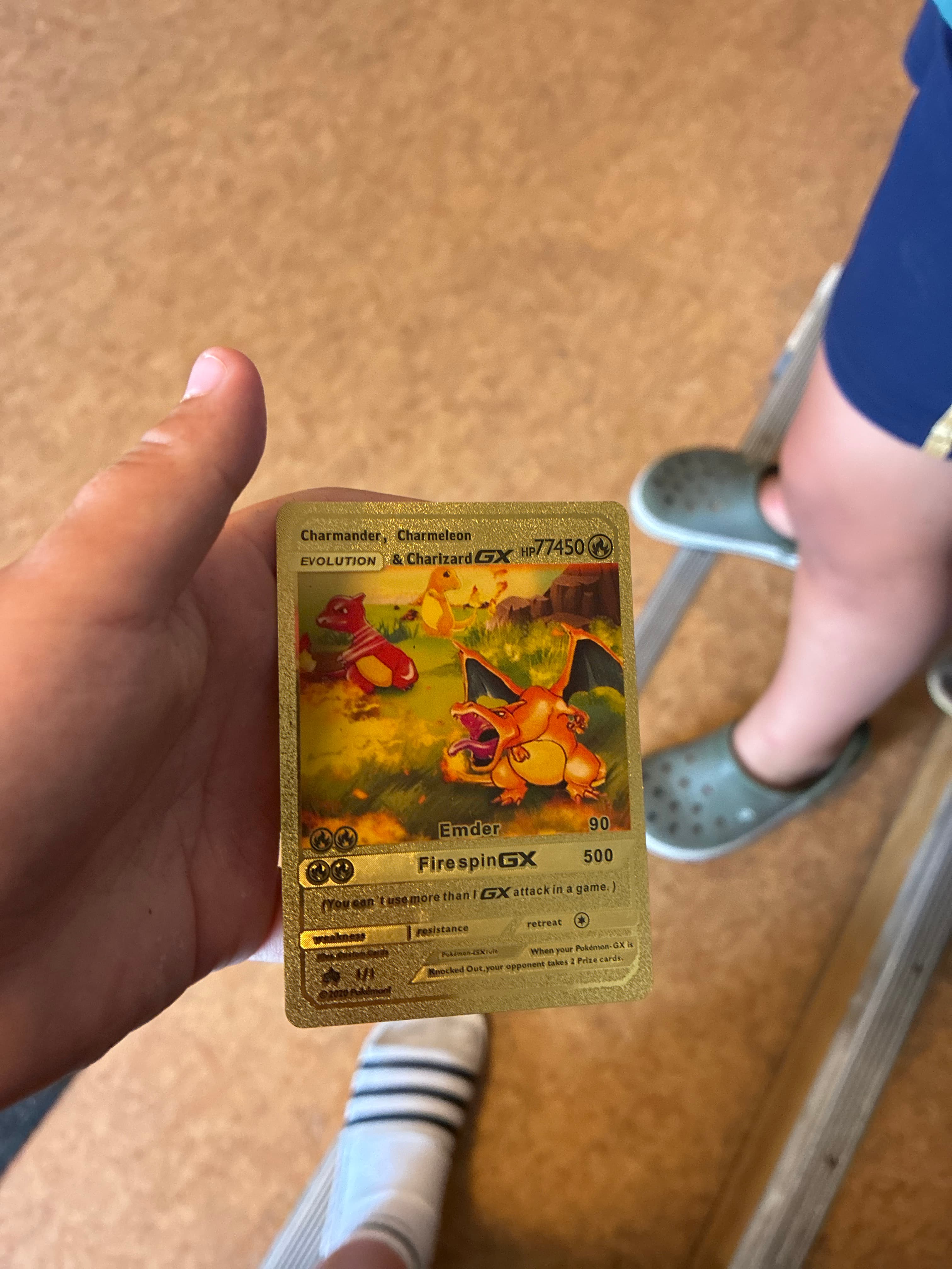Pokémon Gold Metal Card - Charmander/Charmeleon/Charizard GX - AI says Fake - Image 1