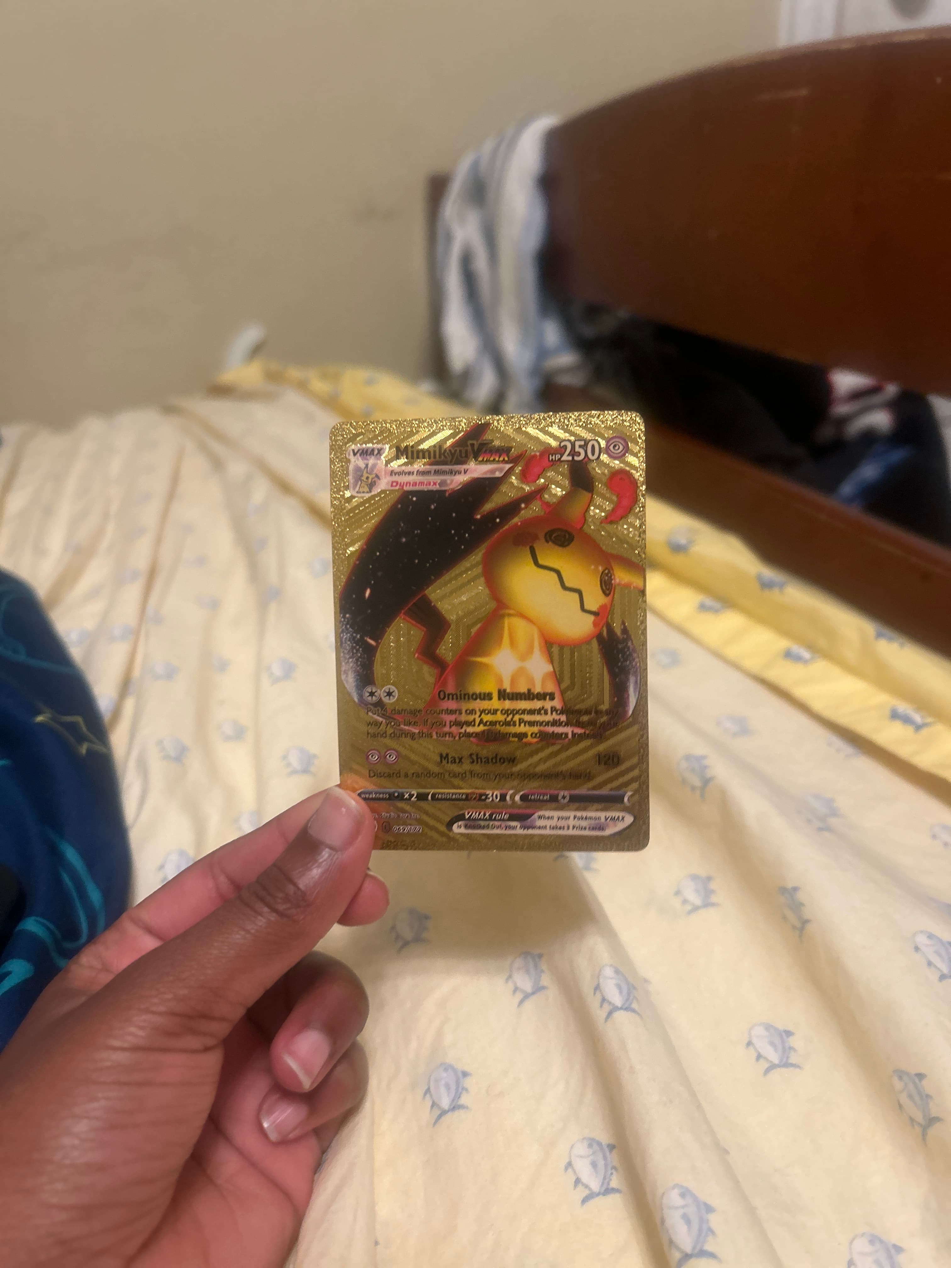 Mimikyu VMAX Gold Foil Pokémon Card - AI says Fake - Image 1