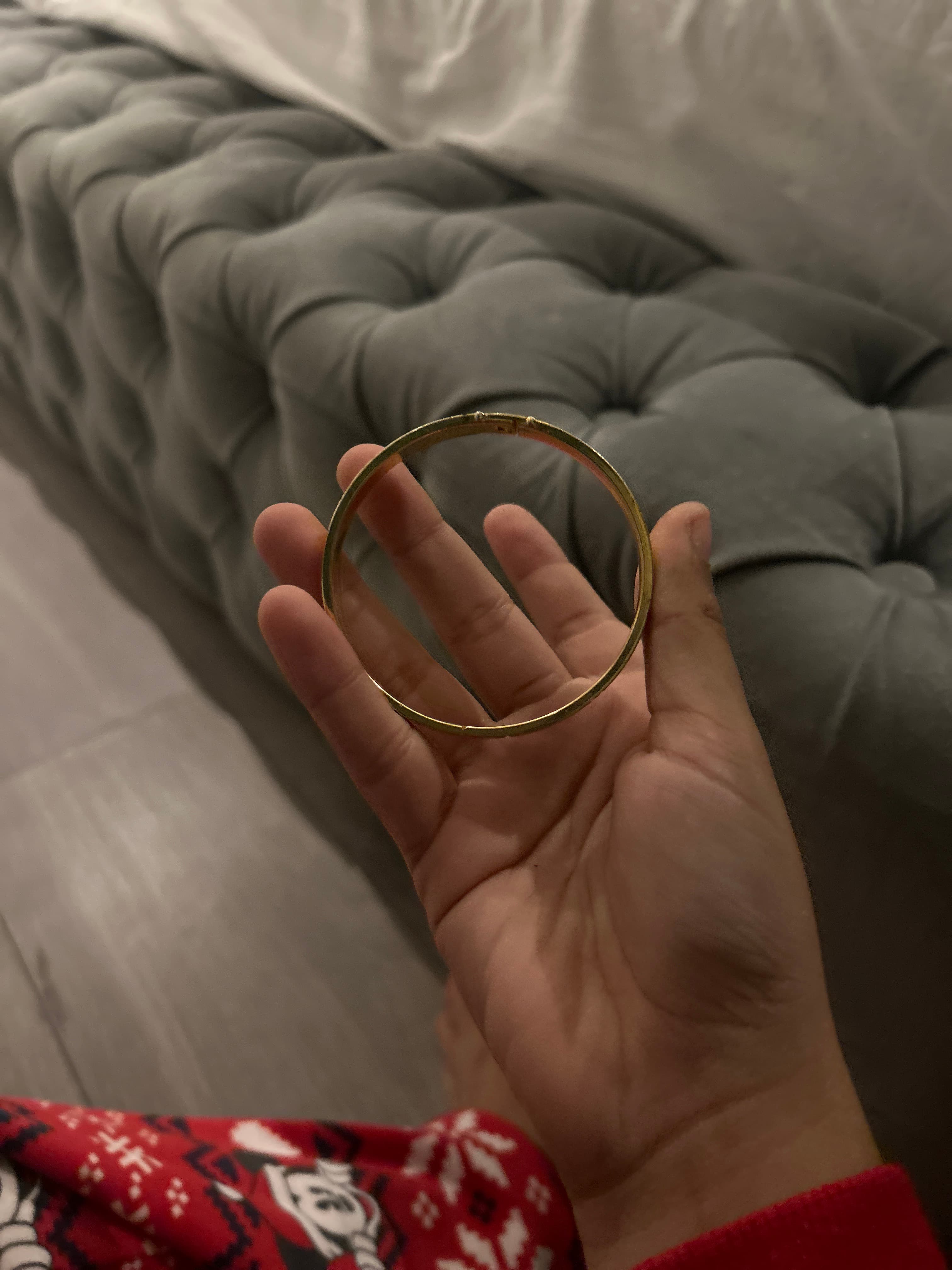 Gold-tone hinged bangle bracelet - AI says Real - Image 1